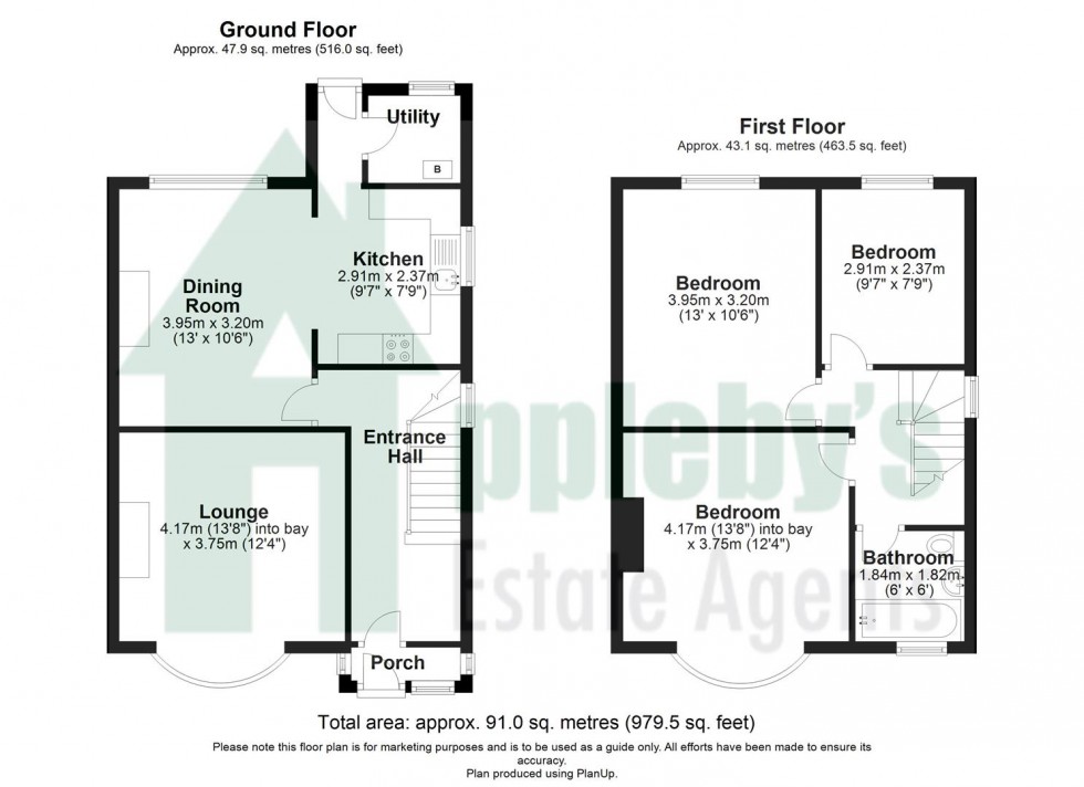 Floorplan for Tuffley Crescent, Gloucester