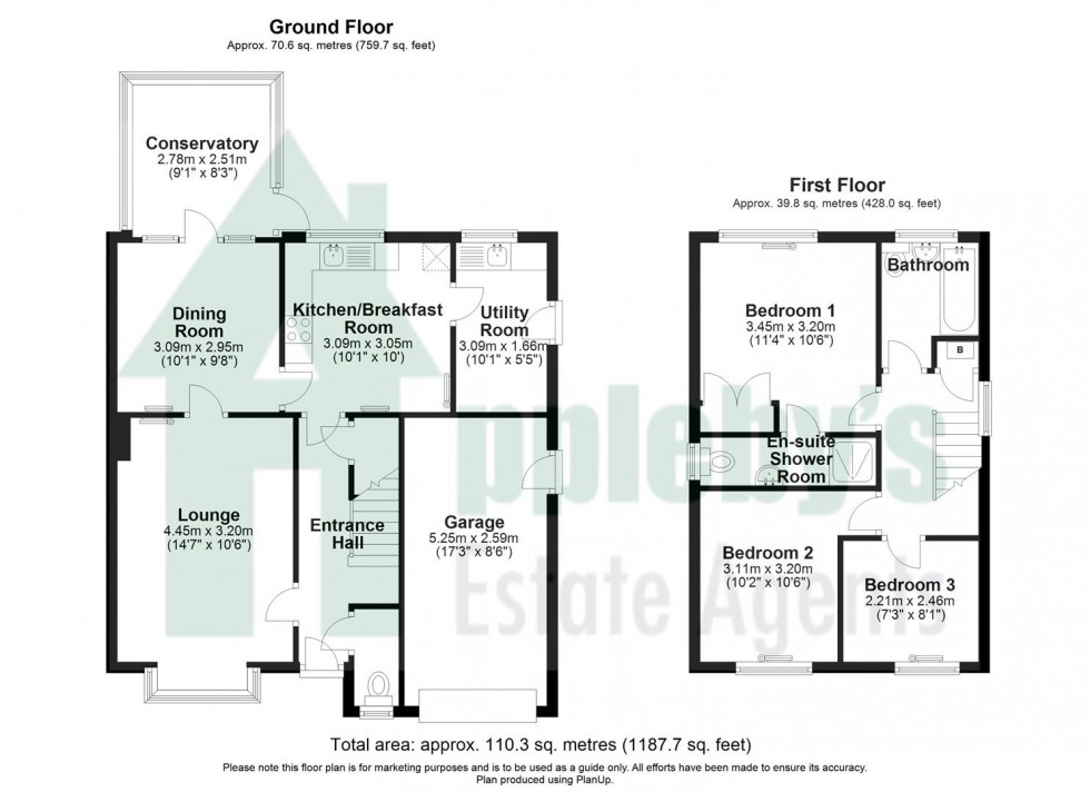 Floorplan for Broad Leys Road, Barnwood, Gloucester