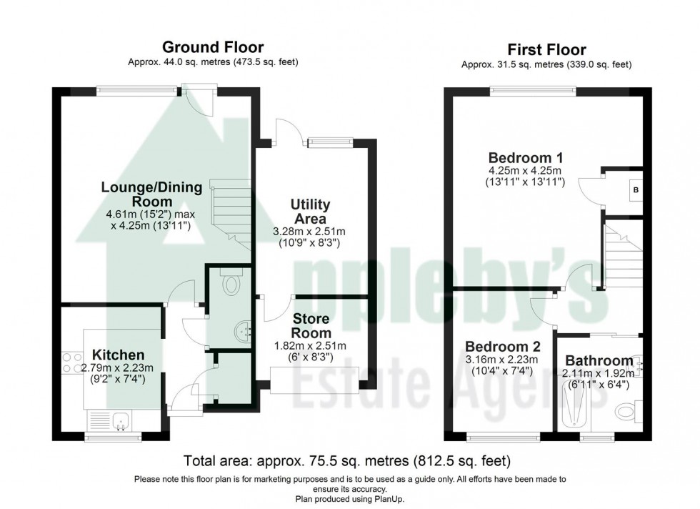 Floorplan for Glebe Court, Newent