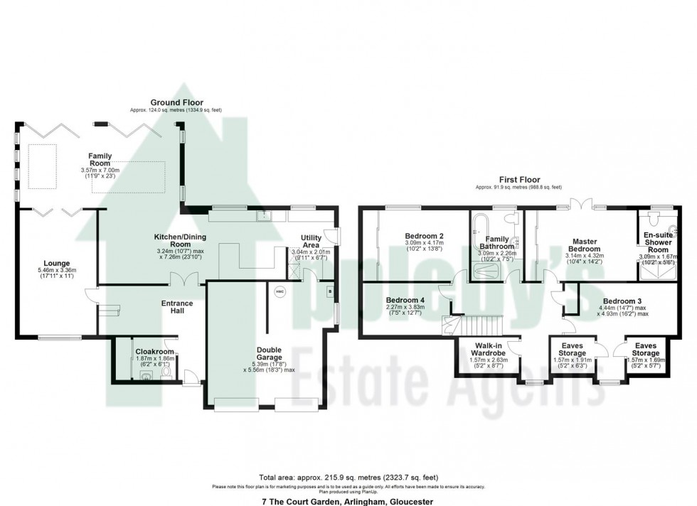 Floorplan for The Court Garden, Arlingham, Gloucester