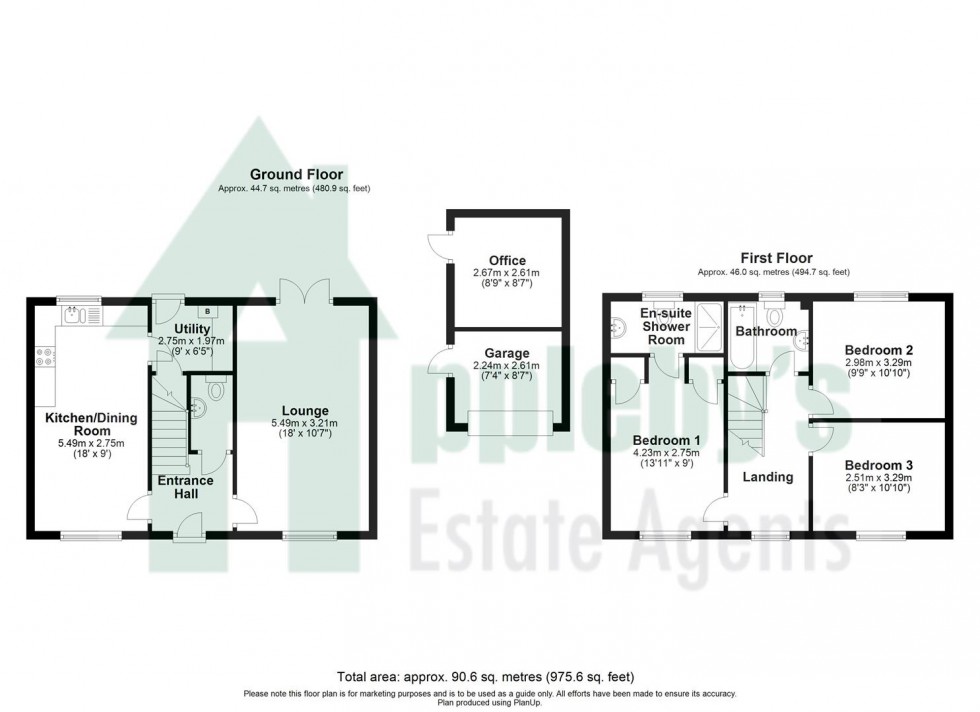 Floorplan for Whitegates, Newent