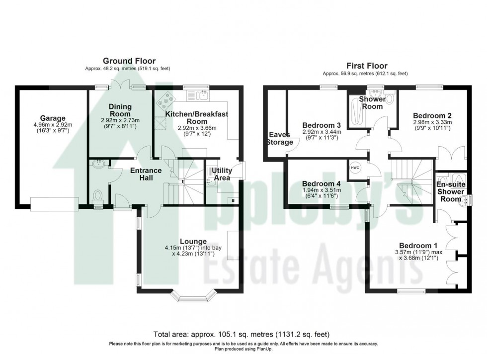 Floorplan for Broad Leys Road, Barnwood, Gloucester