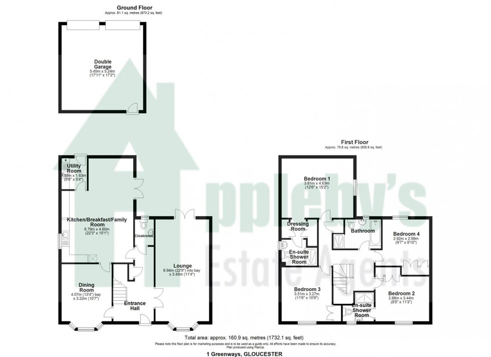 Floorplan for Greenways, Barnwood, Gloucester